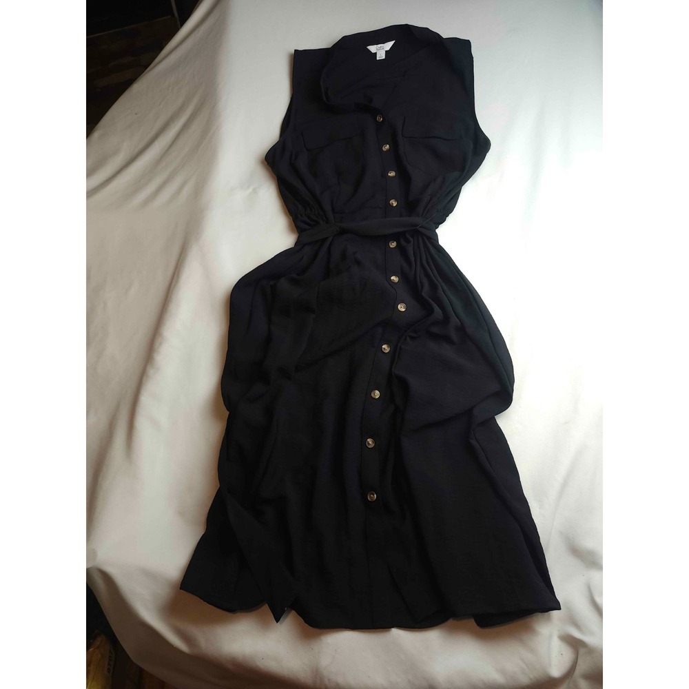Croft & Barrow Button Front Dress L Preppy Minimalist Classic Chic Resortwear